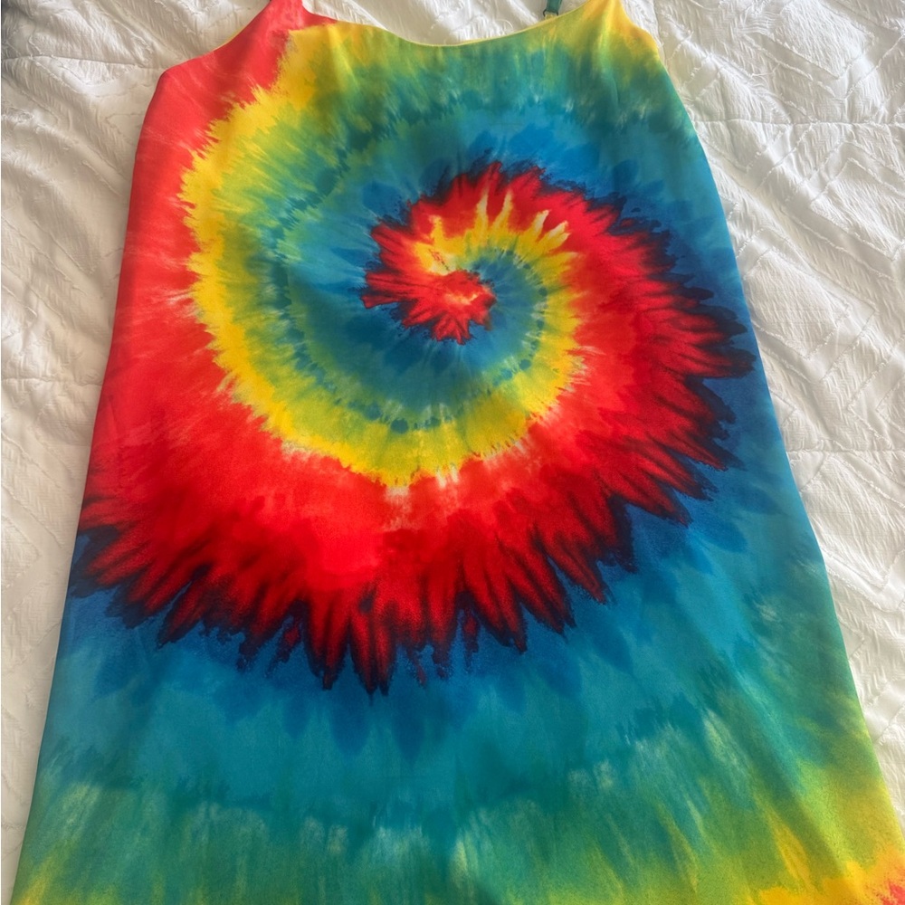 Alice + Olivia Red and Yellow Tie-Dye Tank Top